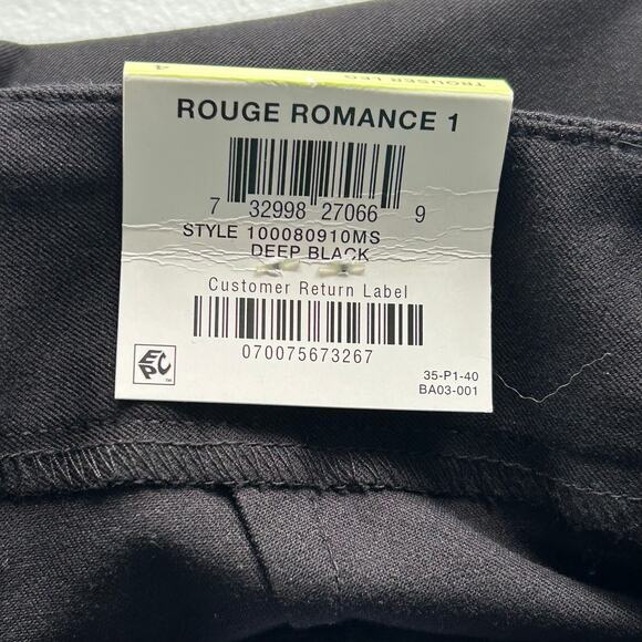 Alfani Trouser Leg Dress Pants Deep Black Silver Tone Circular Belt Buckle Sz 4 - Picture 9 of 16